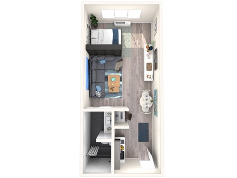 The Rivet Apartments Studio Large Floor Plan